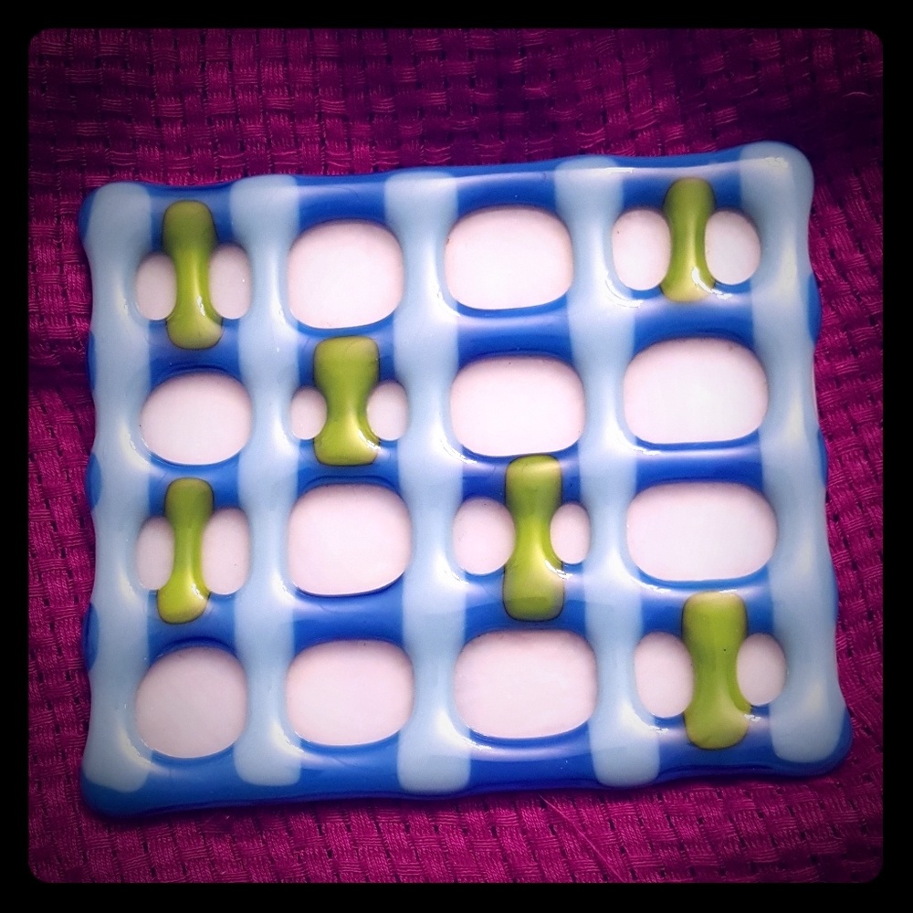 Fused glass trivet  OOAK